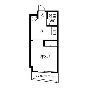 1DK 間取り図