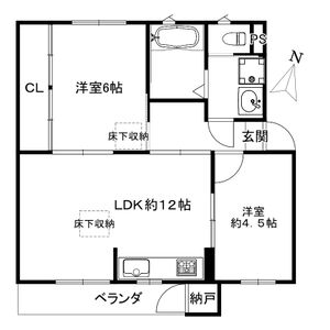 2LDK 間取り図