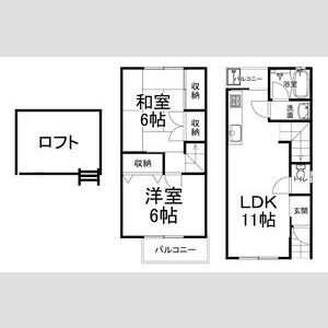 2LDK 間取り図
