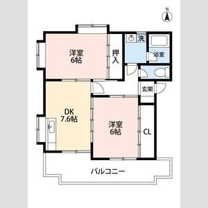 2DK 間取り図