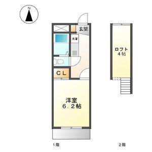 1K 間取り図