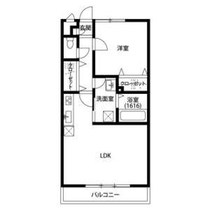 1LDK 間取り図