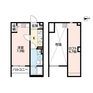 1K 間取り図