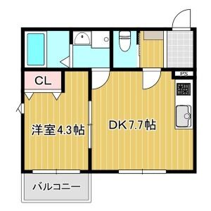 1DK 間取り図