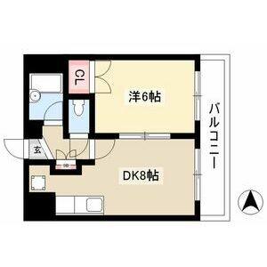 1DK 間取り図