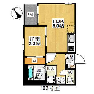 1LDK 間取り図