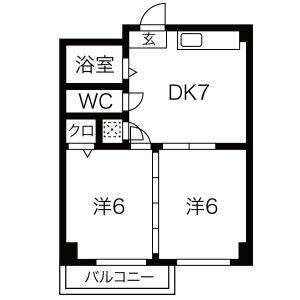 2DK 間取り図