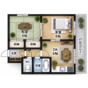 2DK 間取り図
