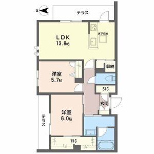 2LDK 間取り図