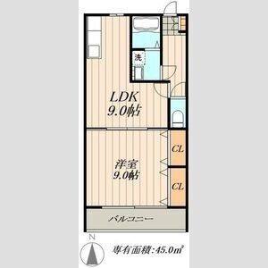 1LDK 間取り図