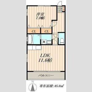 1LDK 間取り図