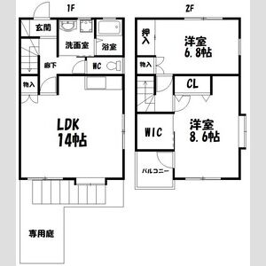 2LDK 間取り図