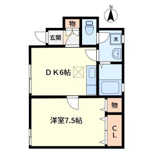 1DK 間取り図