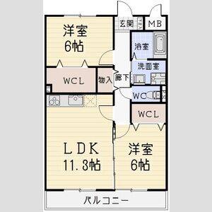 2LDK 間取り図