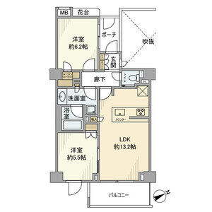 2LDK 間取り図