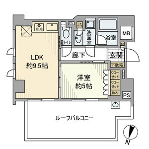 1LDK 間取り図