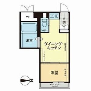 1DK 間取り図