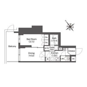 1DK 間取り図