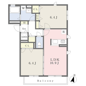 2LDK 間取り図