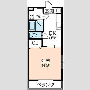 1DK 間取り図