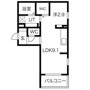 1LDK 間取り図