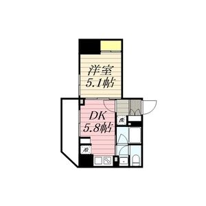 1DK 間取り図