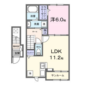 1LDK 間取り図