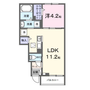 1LDK 間取り図