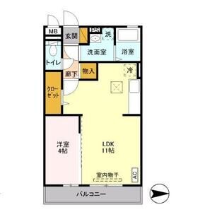 1LDK 間取り図