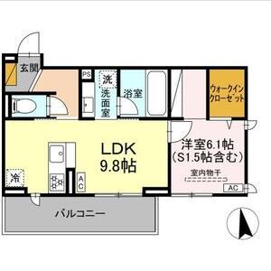 1LDK 間取り図