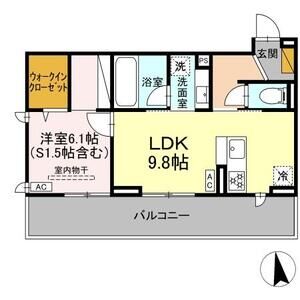 1LDK 間取り図