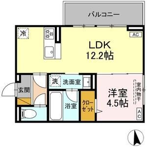 1LDK 間取り図