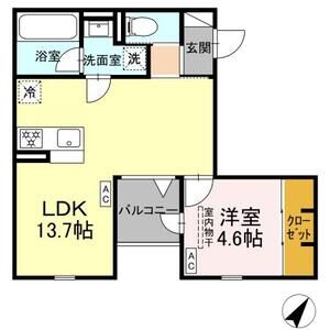 1LDK 間取り図