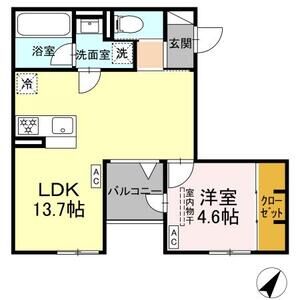 1LDK 間取り図