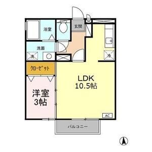 1LDK 間取り図