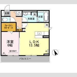 1LDK 間取り図