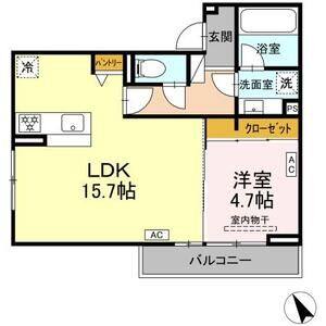 1LDK 間取り図