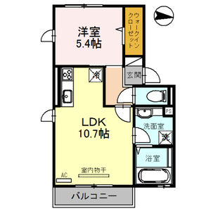 1LDK 間取り図
