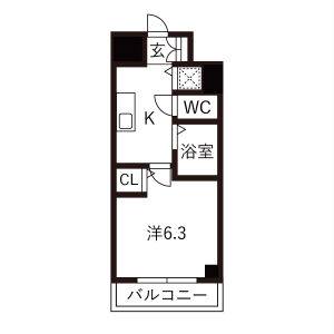 1K 間取り図