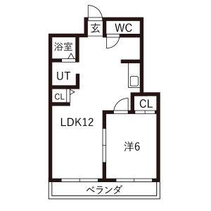 1LDK 間取り図