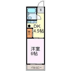 1DK 間取り図