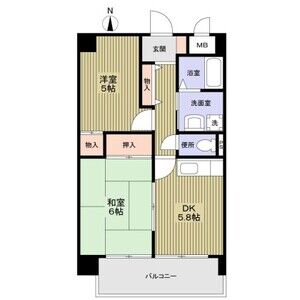 2DK 間取り図