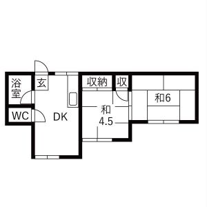 2DK 間取り図