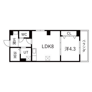 1LDK 間取り図
