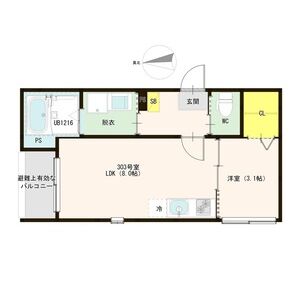 1LDK 間取り図