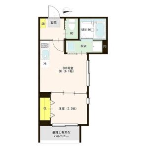 1DK 間取り図