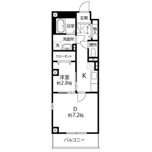 1DK 間取り図