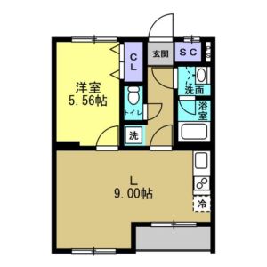 1LDK 間取り図