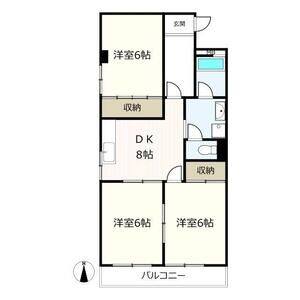 3DK 間取り図