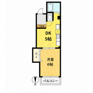 1DK 間取り図